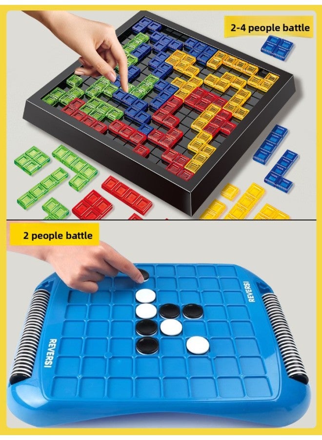 Board Games Children's Educational Toys Double Tetris 4-Person Board Games Boys 6-10 Corner Chess